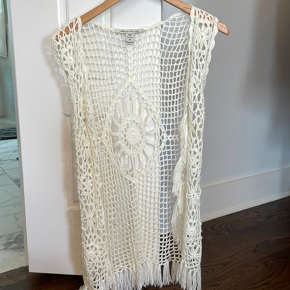American Rag Knit Vest with Fringe